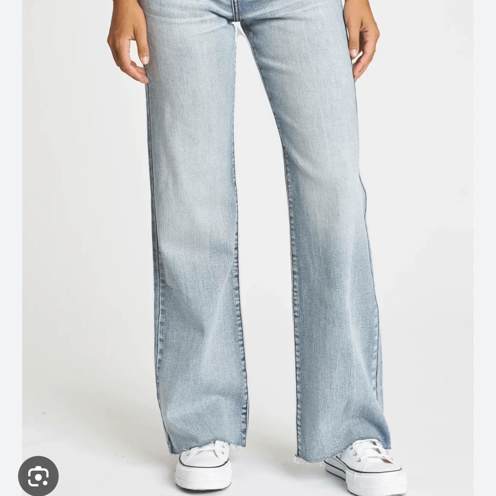 Women's DAZE high rise wide leg Light Blue Jeans